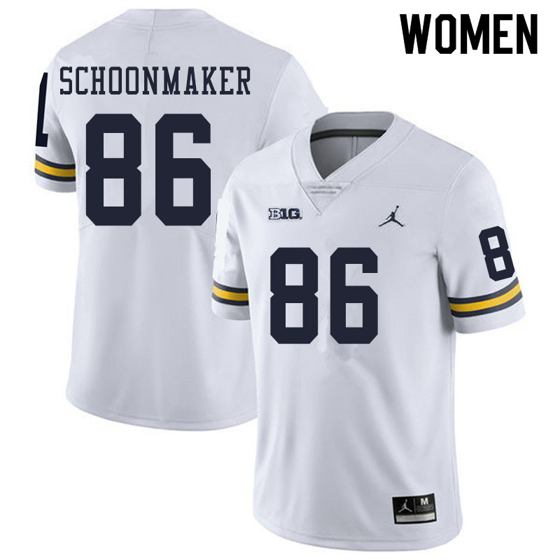 Women #86 Luke Schoonmaker Michigan Wolverines College Football Jerseys Sale-White